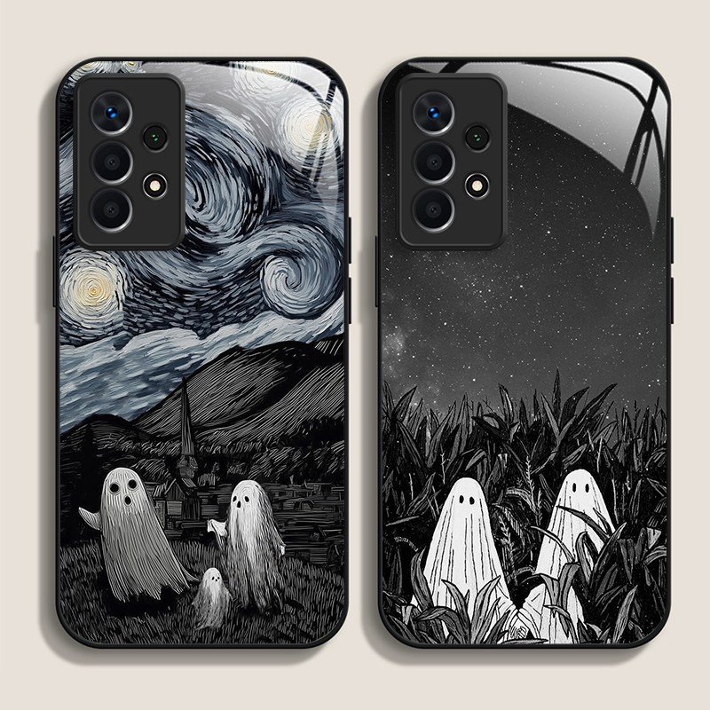 Phone Cases Art - Funny Ghost Abstract Art Pattern Tempered