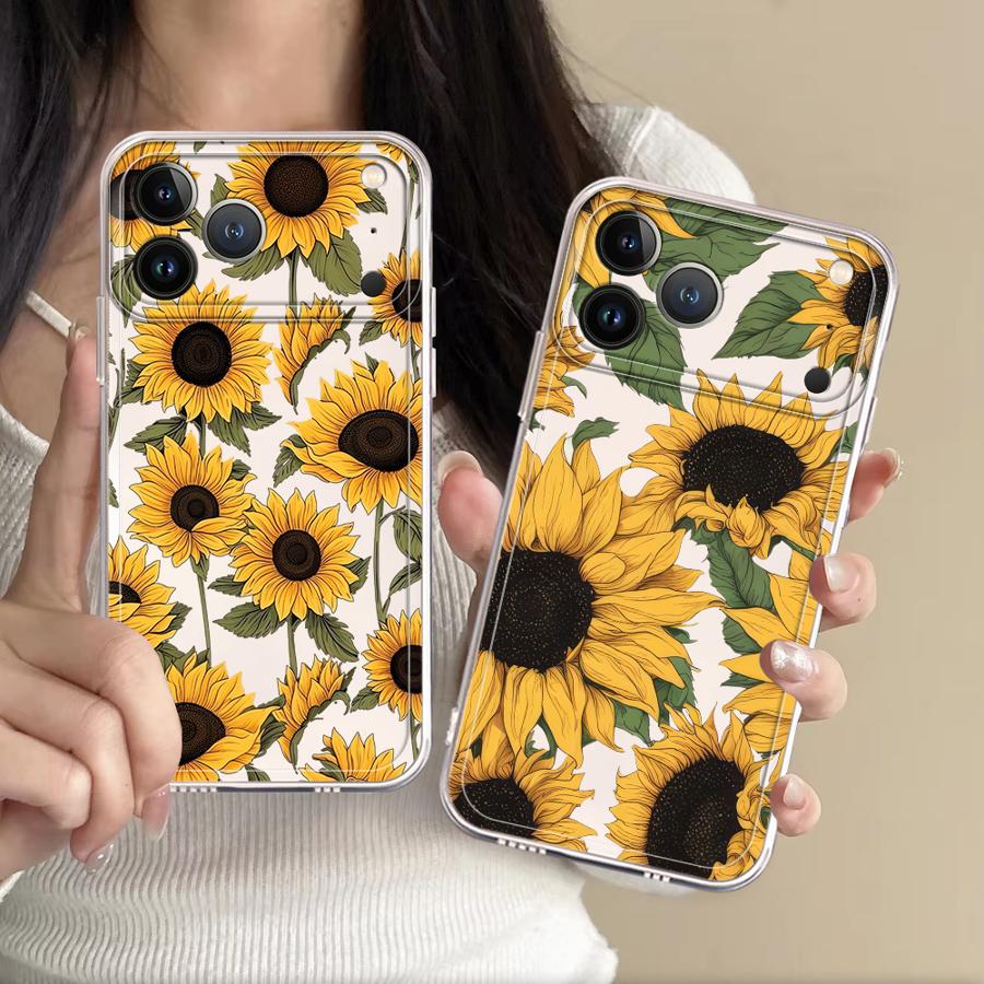 Phone Cases Iphone 12 - Cute Sunflower Pattern Case for Apple