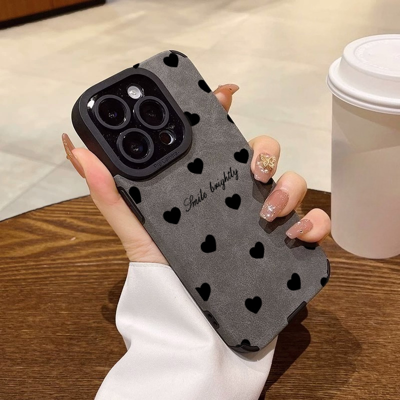 Phone Cases Classy - New Luxury Black Love Heart Soft