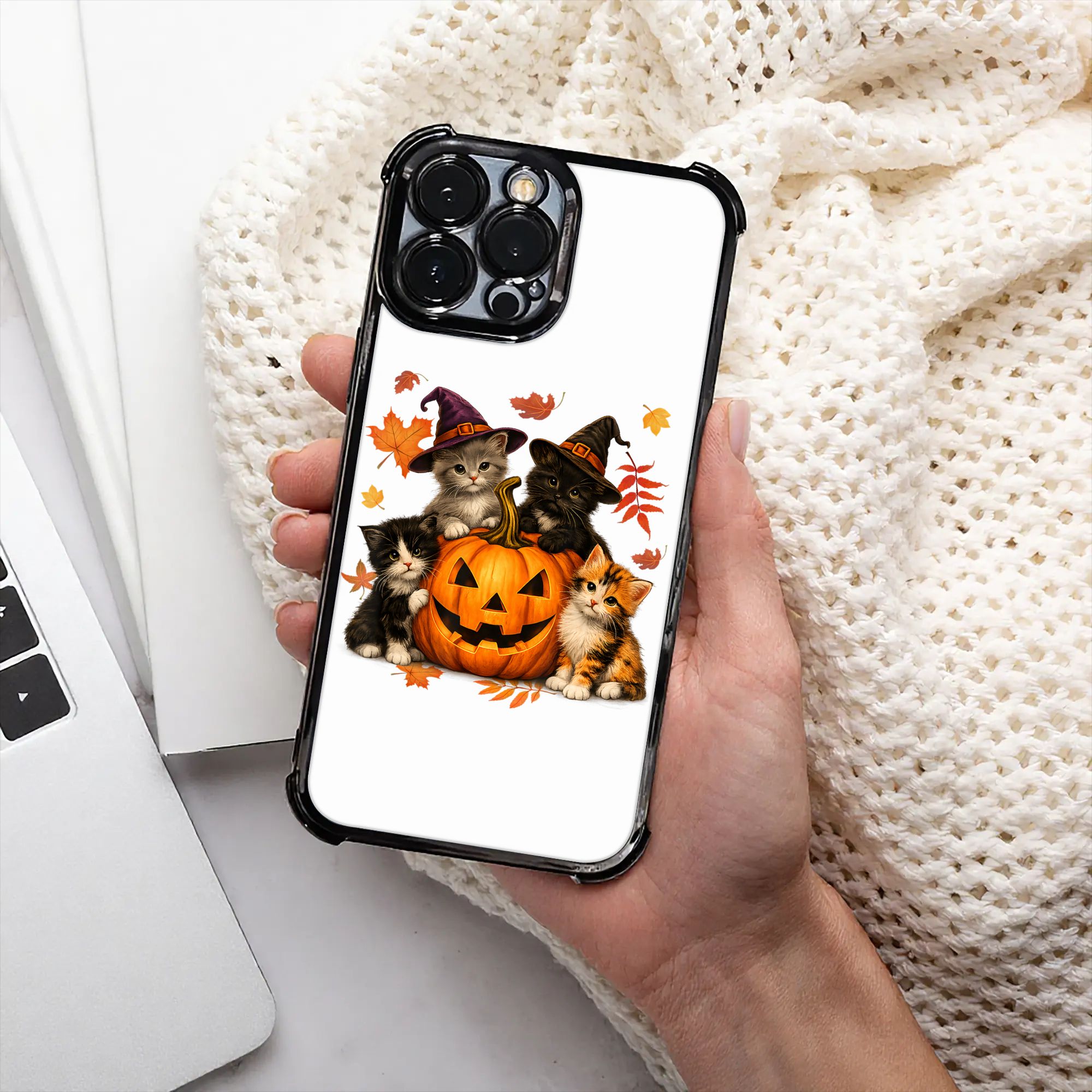 Phone Cases Kids - Halloween Cute Cats Pumpkin Spooky Season