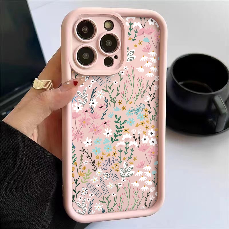 Phone Cases Iphone 12 - Pink High-bamboo Floral Pattern iPhone Case