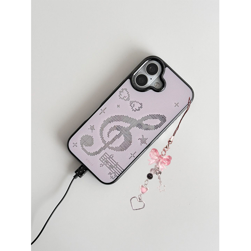 Phone Cases Korea - INS Korean Pink Mosaic Music Notes