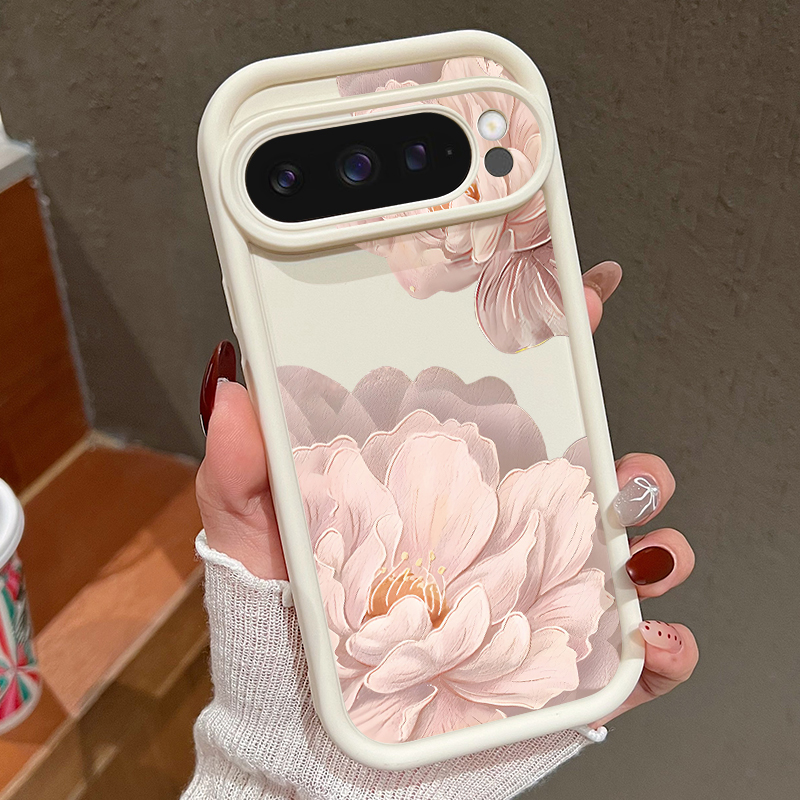Google Pixel 9 - Pink Flowers Patterned Soft TPU Phone