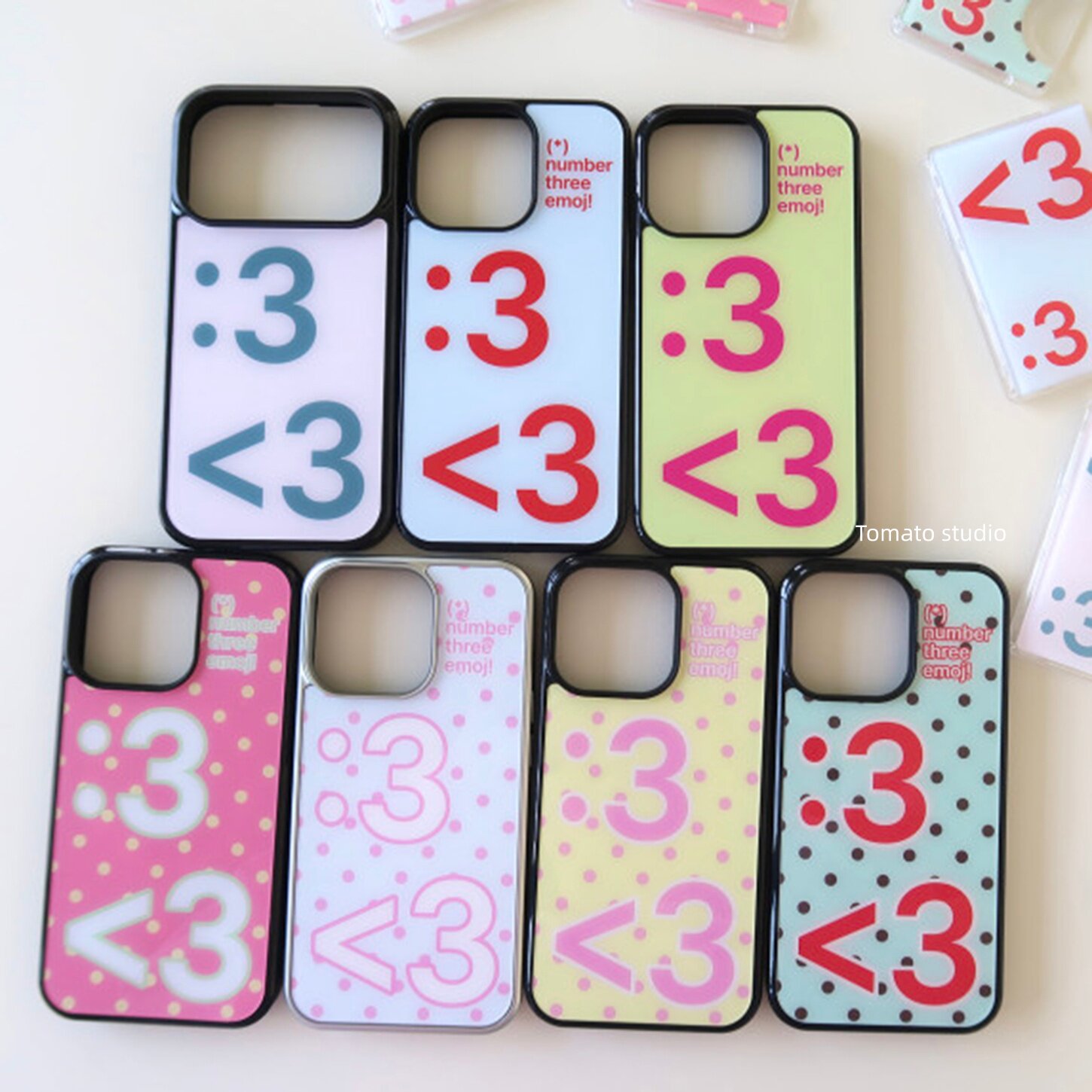 Phone Cases Korea - Korean Ins Digital Symbol Polka Dots