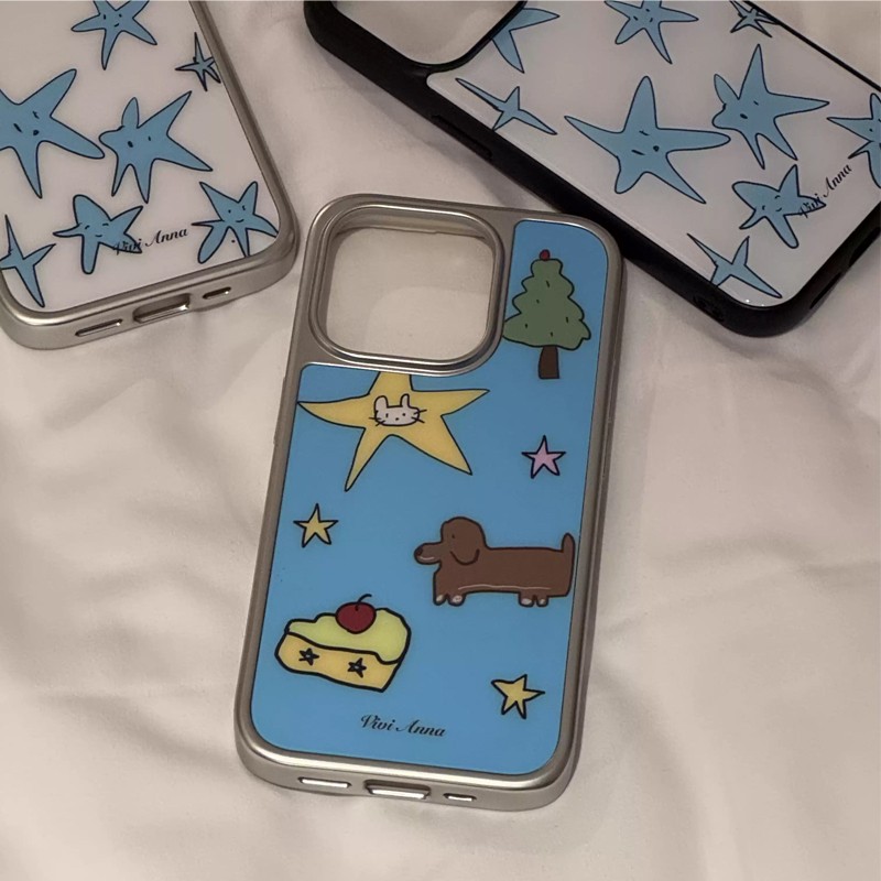 Phone Cases Korea - Korean INS Niche Creative Blue Star