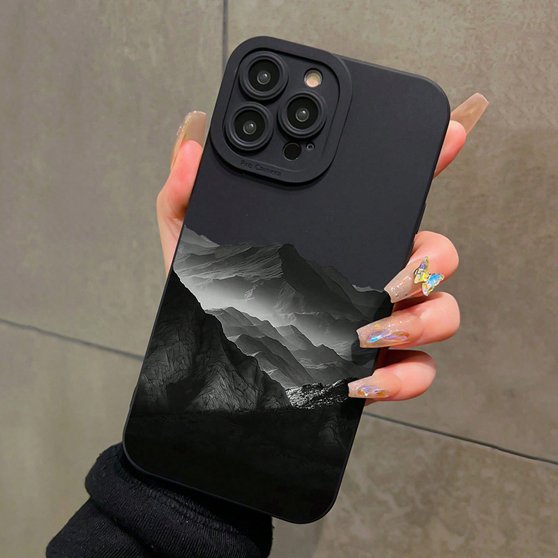 Phone Cases Designer - Black Mountain INS Design Silicone Phone
