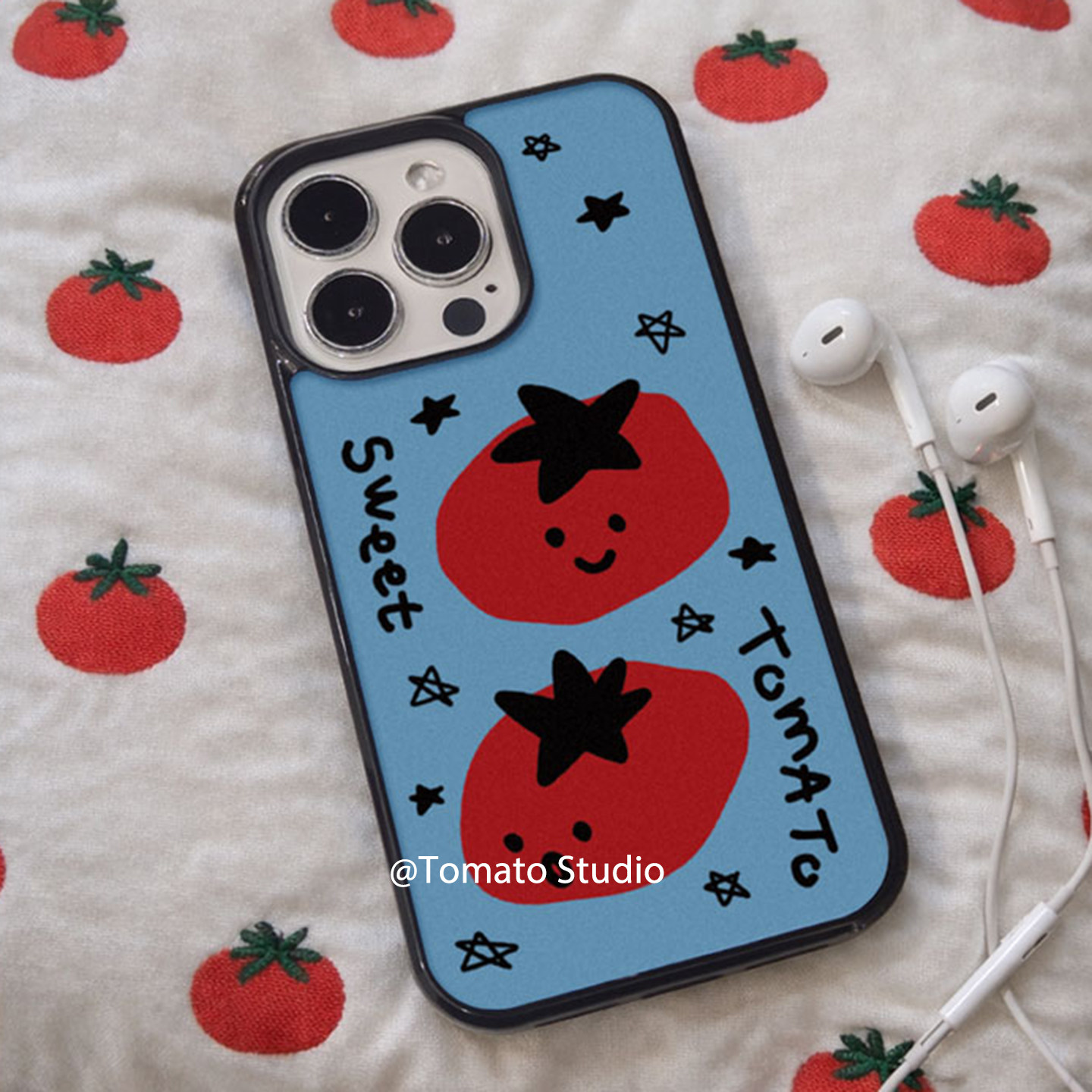 Phone Cases Korea - Korean Ins Lovely Graffiti Tomatoes Phone