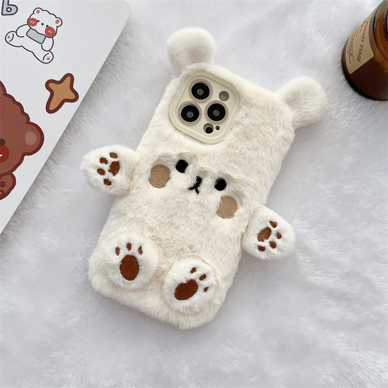 Korean 3D Cartoon Bear Fluffy  - огляд і ціна Phone Cases Iphone 12