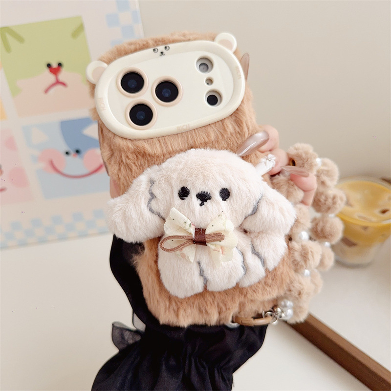 3D Cartoon Bowknot Puppy Warm  - огляд і ціна Phone Cases Iphone 12
