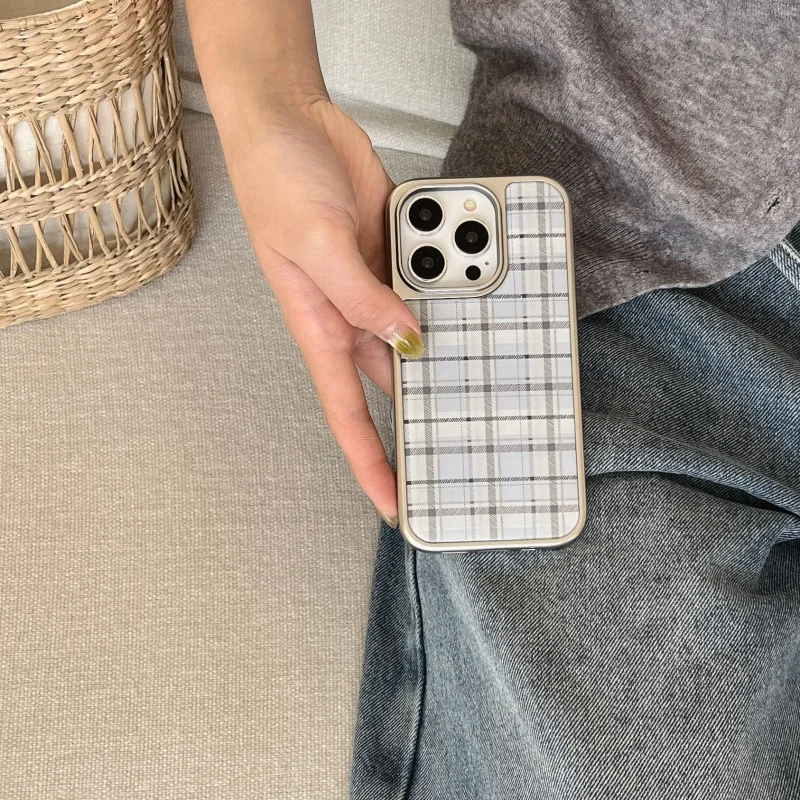 Korean Ins Epoxy Blue Plaid Pa - огляд і ціна Phone Cases Korea