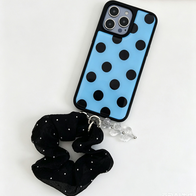 Blue Black Polka Dot Phone Cas - огляд і ціна Phone Cases With Charms