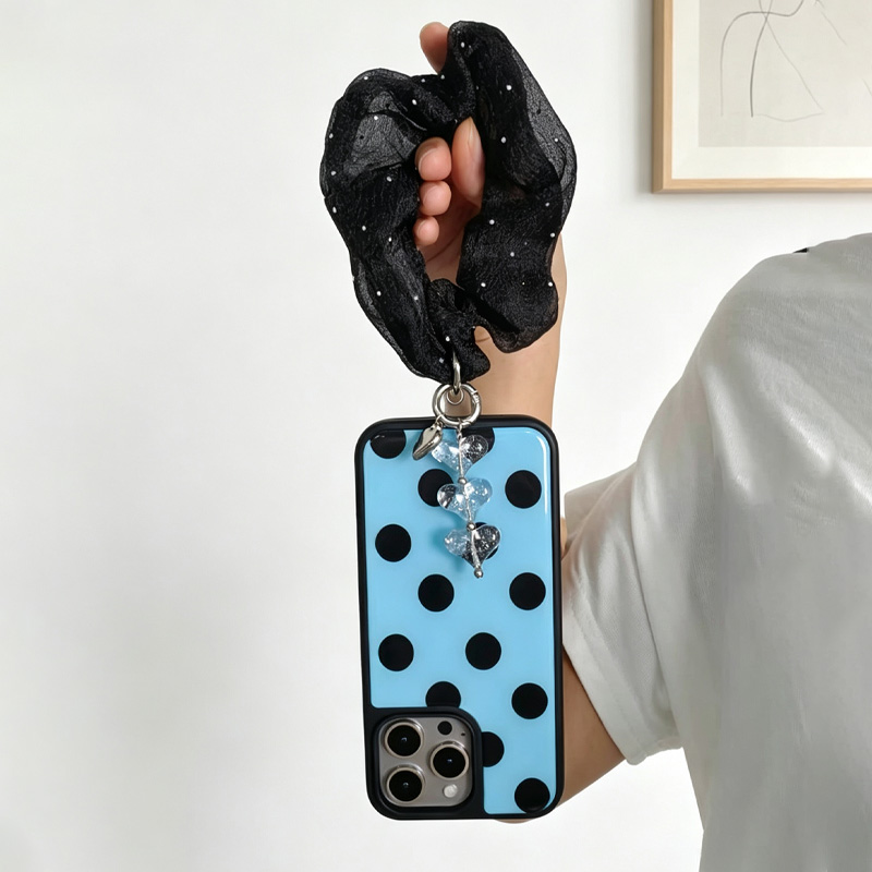 Blue Black Polka Dot Phone Cas - огляд і ціна Phone Cases With Charms