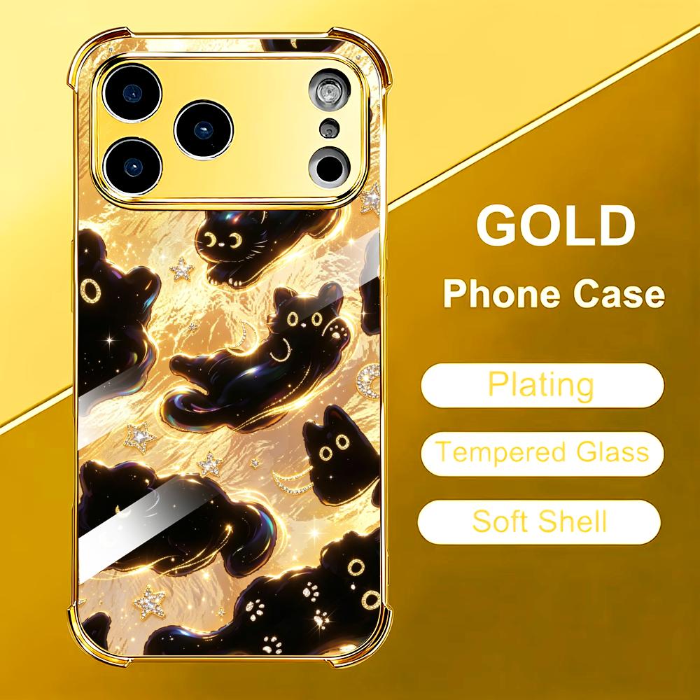 Premium Golden Black Cat glass - огляд і ціна Phone Cases Rhode