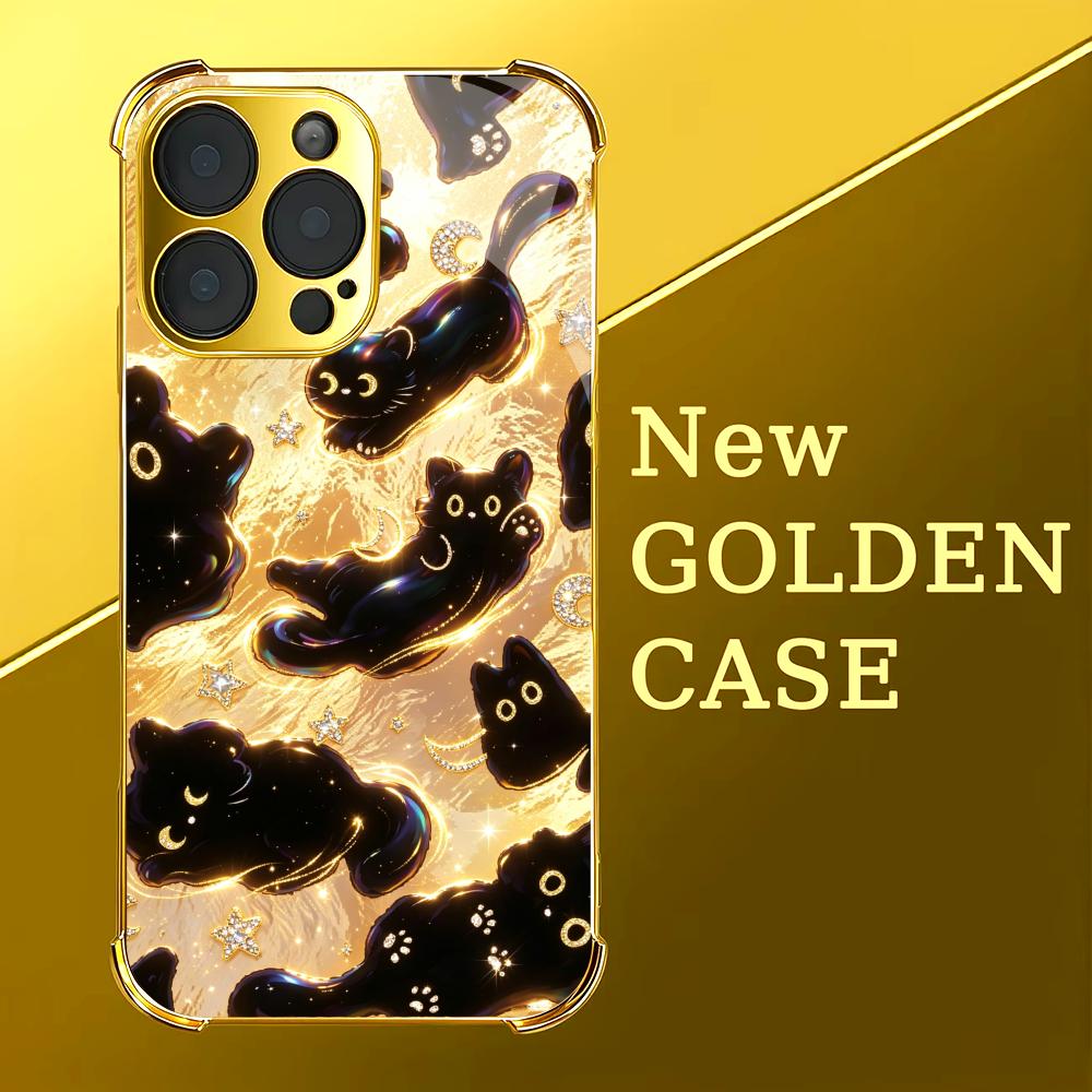 Premium Golden Black Cat glass - огляд і ціна Phone Cases Rhode
