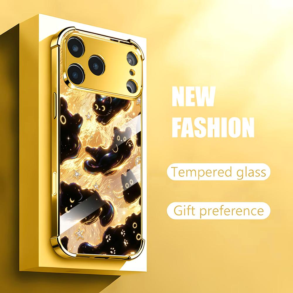 Premium Golden Black Cat glass - огляд і ціна Phone Cases Rhode