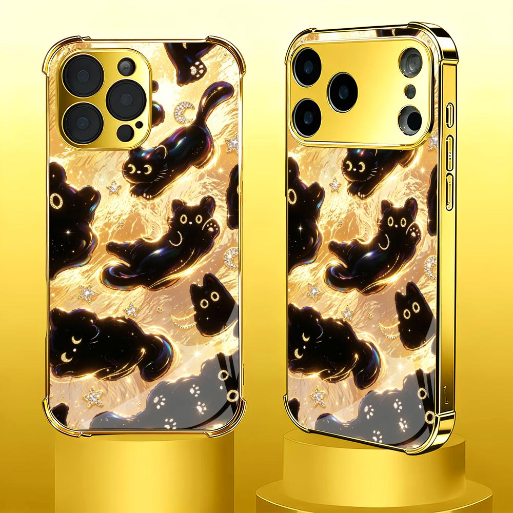 Premium Golden Black Cat glass - огляд і ціна Phone Cases Rhode