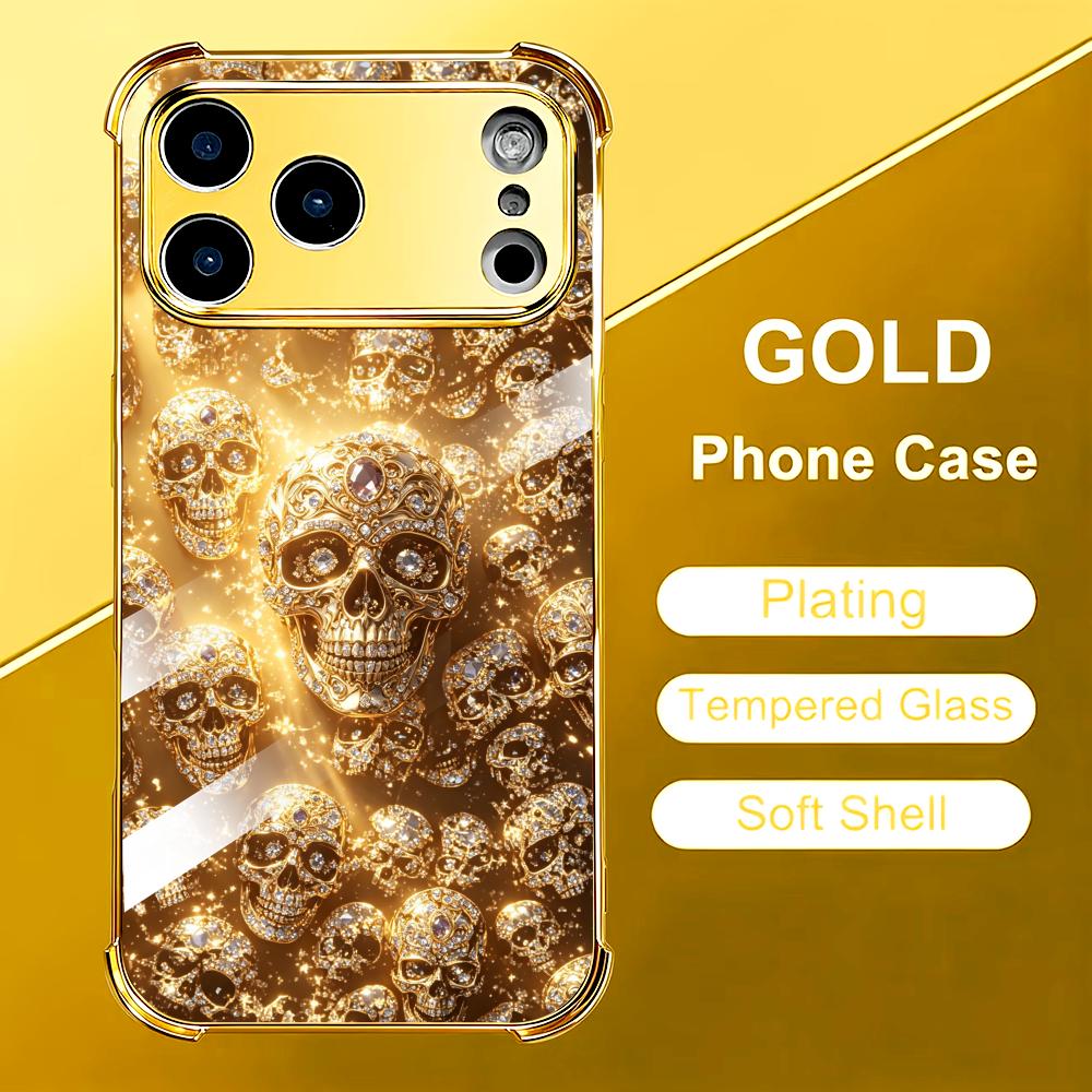 Luxurious Golden Skull glass p - огляд і ціна Phone Cases Rhode