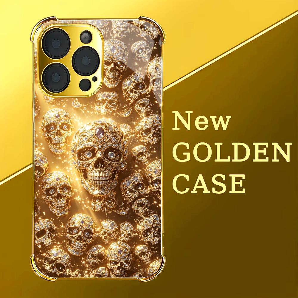 Luxurious Golden Skull glass p - огляд і ціна Phone Cases Rhode