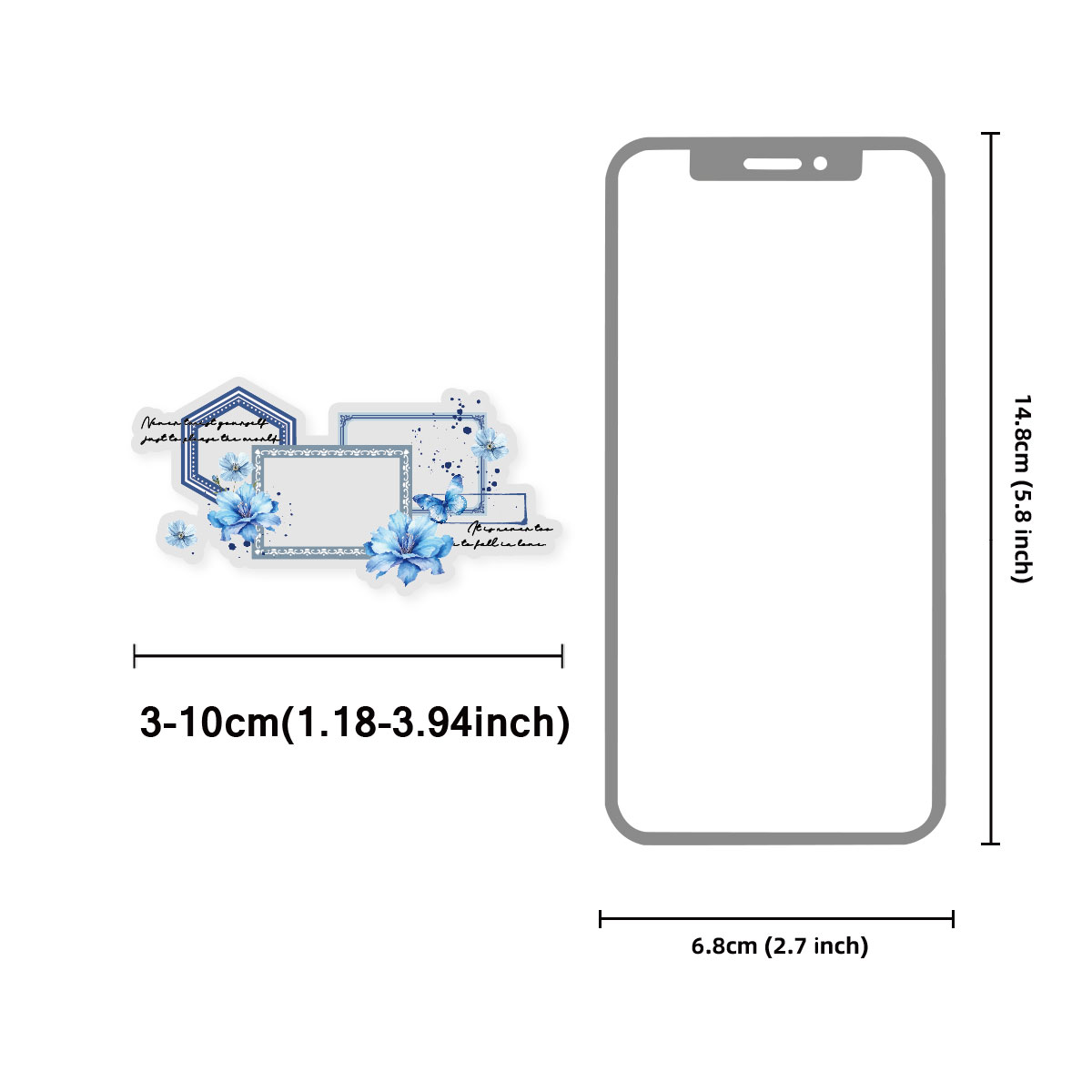 10pcs Blue Floral Girl Sticker - огляд і ціна Phone Cases Kids